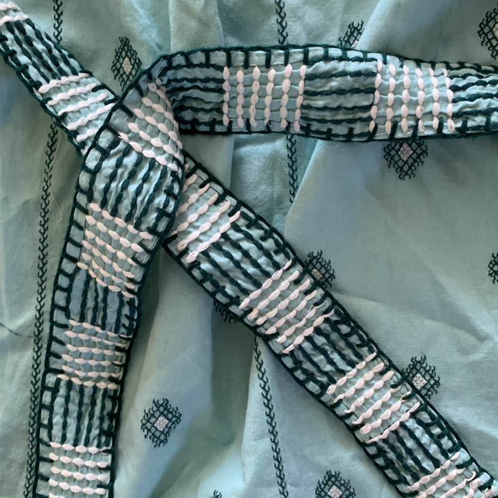New Zara Embroidered Linen Caftan Tunic Dress - Picture 7 of 17